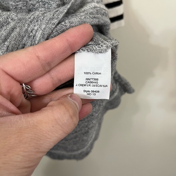 J. Crew Black White Gray Colorblock 3/4 Sleeve Shirt XS - Picture 5 of 7